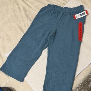 Jessica Simpson Kids Teal Elastic-Waist Gauze Pants